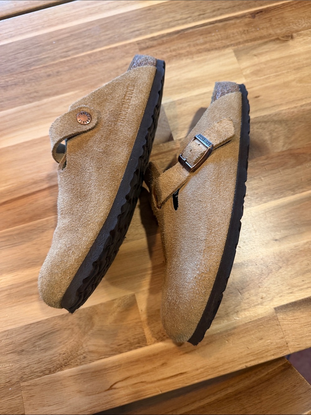 Suede Slip-On Clogs in Tan Narrow fit size 39 - Picture 3 of 6